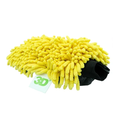 כפפת רחיצה מיקרופייבר XL דו צדדית צהובה 3D
